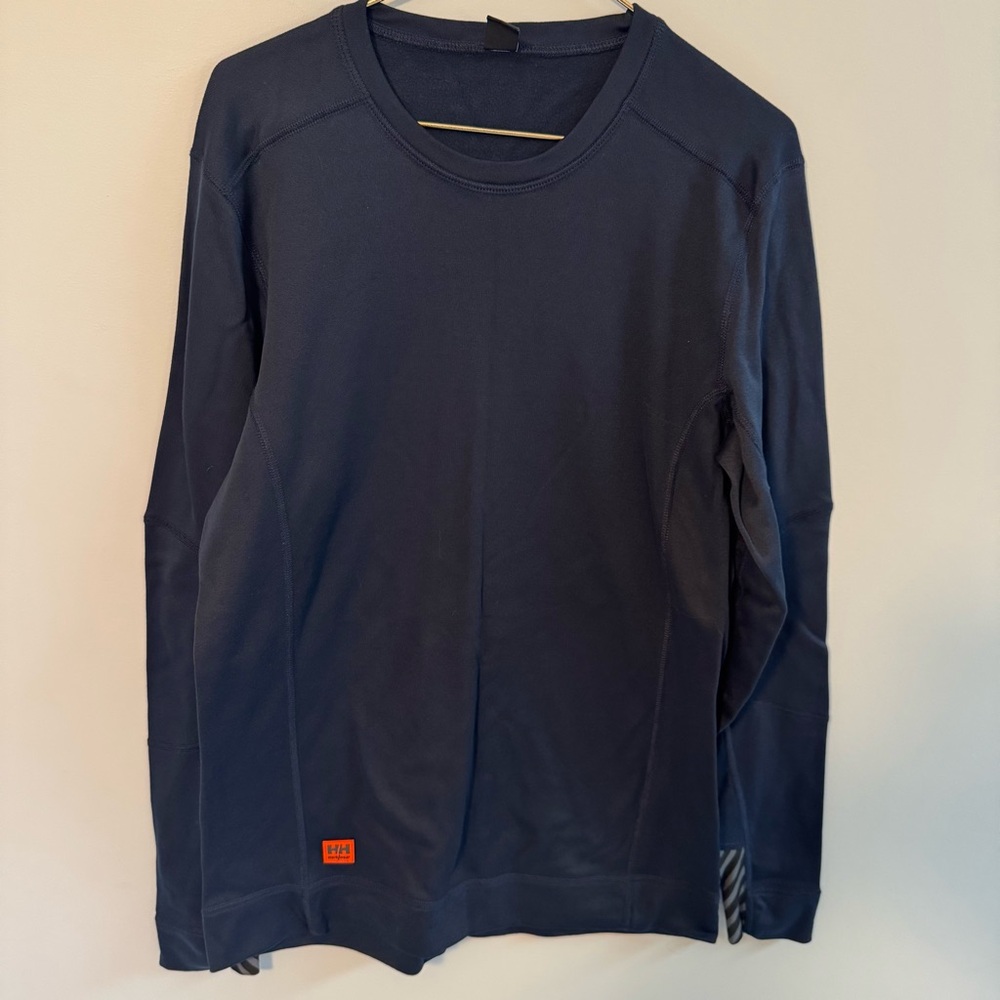 HELLY HANSEN Work Wear Men's Long Sleeve LIFA Max Shirt BLUE Size MEDIUM